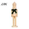 Decorative Wooden Soldier Statues Christmas Nutcracker Ornaments, Neutral Figures with Velvet Bow, DIY Festive Indoor Shop Display Ornaments Ornament
