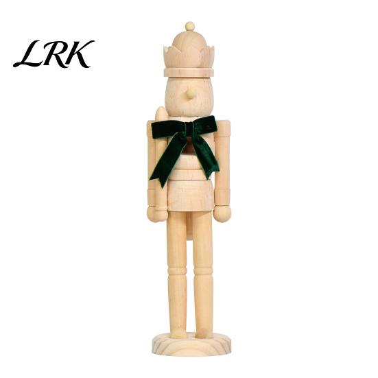 Decorative Wooden Soldier Statues Christmas Nutcracker Ornaments, Neutral Figures with Velvet Bow, DIY Festive Indoor Shop Display Ornaments Ornament