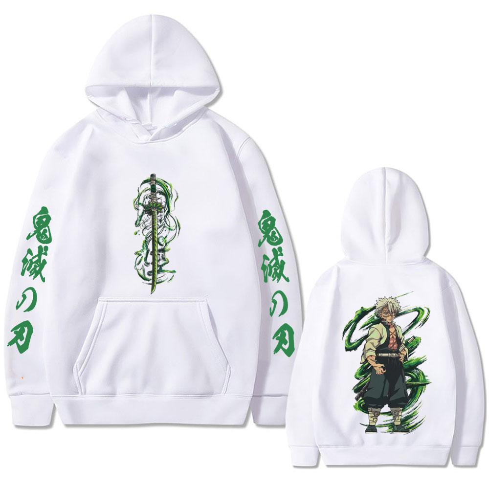 Anime Demon Slayer Wind Hashira Shinazugawa Sanemi Graphic Hoodie Men Women Cartoon Casual Pullover Male Fleece Hoodies
