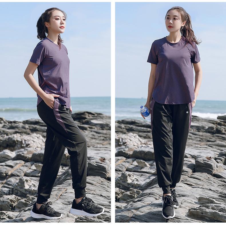 Women's Plus Size Yoga Clothing T-shirt Summer Weight Loss Quick Dry Jersey Gym Running Loose Short Sleeve Tops