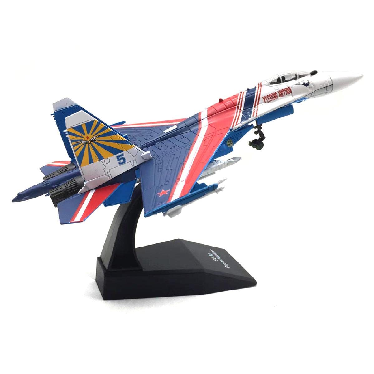 

1100 Red & Blue Russian SU-35 Flanker Fighter Attack Aircraft Metal Fighter Military Model Fairchild Republic Diecast Plane Model