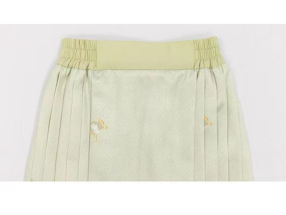 Children's Ming Dynasty Style Hanfu: Little Autumn Girl's Shirt and Skirt with Collar and Tag for Spring and Autumn