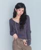 Mileko Stitch Ribbon T Charcoal
