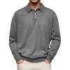 Men's Solid Color Single-breasted Loose Plus Size Polo Shirt Business Casual Pullover Top