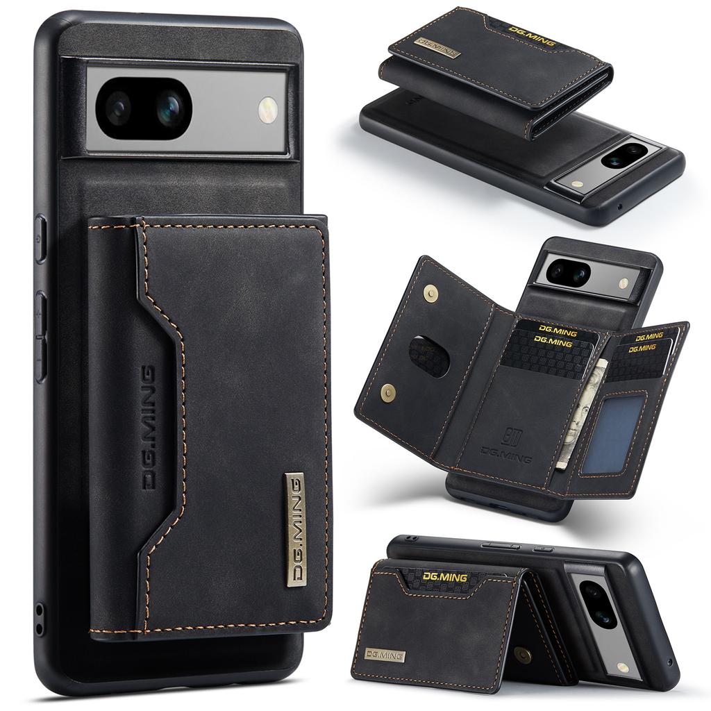 DG.MING M2 Series for Google Pixel 8a Case Detachable Wallet Leather Coated PC+TPU Phone Cover