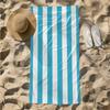 1pc Blue and White Striped Minimalist Pattern 2D Printed Microfiber Beach Towel, Quick Dry Super Absorbent. Great for Beach