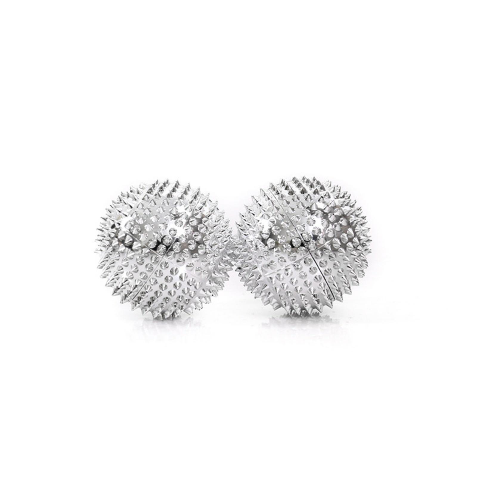 Магнитный ABS Массажный Мяч, Маленький Размер Ручной Массажный Мяч Для Расслабления Рук и Снятия Боли серебряный