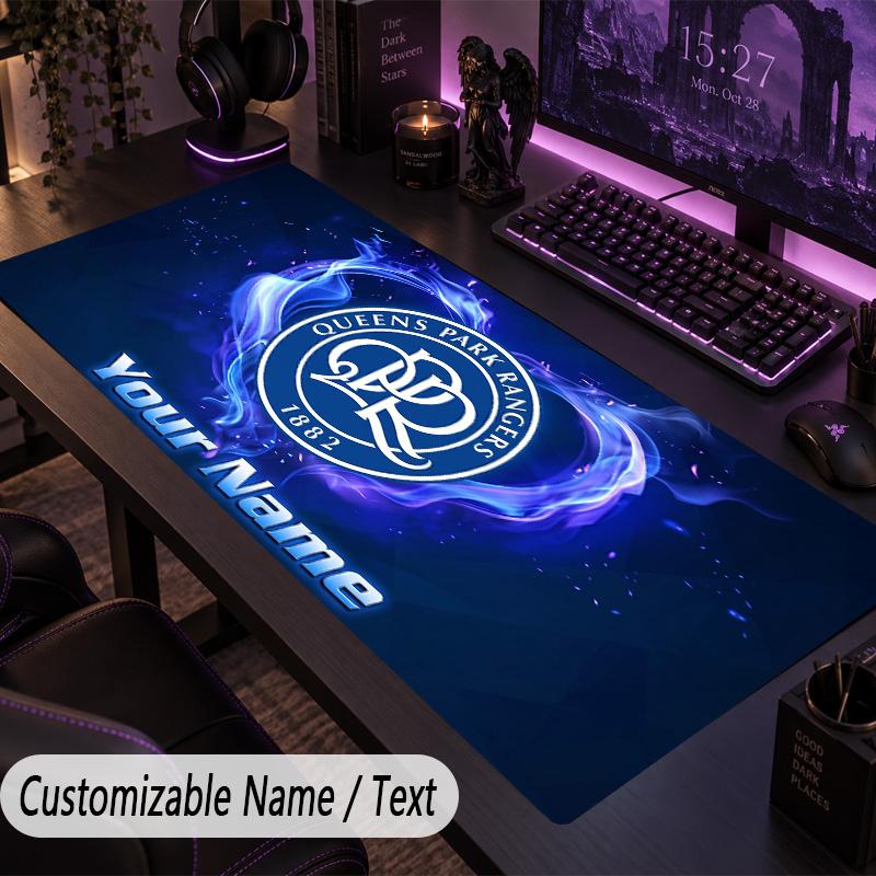 Large Mouse PadQueens Park Rangers Custom Name Text Personalized Desk Mat Non Slip Gaming Pad
