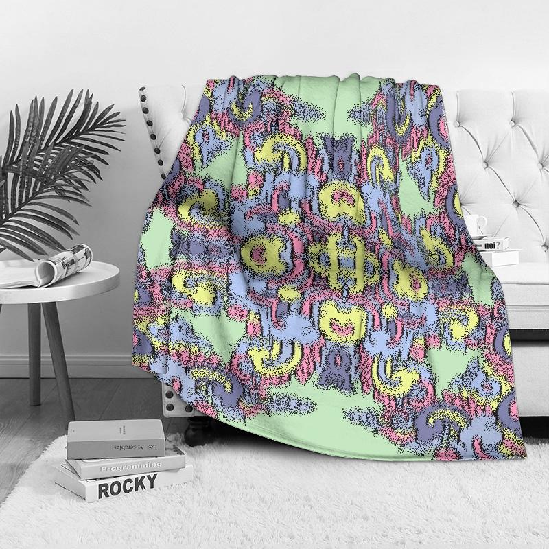 Vibrant Floral Paisley Pattern Throw Blanket Decorative Sofa Bed Blanket Kids Teens Gift Home Decor Cushion Cover
