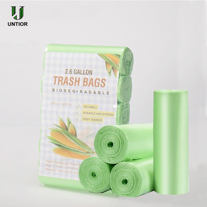 Biodegradable Garbage Bag 2.6 Gallons Household Garbage Bag Biodegradable Recyclable Small Durable Thick Odorless Homes Office