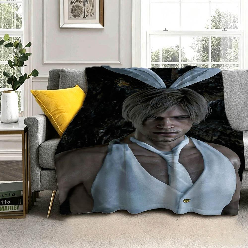 Cute Muscle Man L-Leon K-Kennedys Muscle Flannel Blanket Soft Throw Blanket Art For Home Decor Bedroom Bed Sofa Picnic Fans Gift