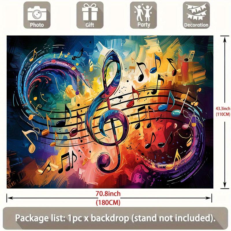 Colorful Music Notes Abstract Art Tapestry Treble Clef Rainbow Wall Hanging Studio Decor Creativemusical Instrument Fabricposter