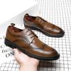 Amoy Pointed Leather Shoes Men'S Casual Shoes Korean Version Men'S Shoes Lace-Up British Trendy Shoes A Piece 25850-G