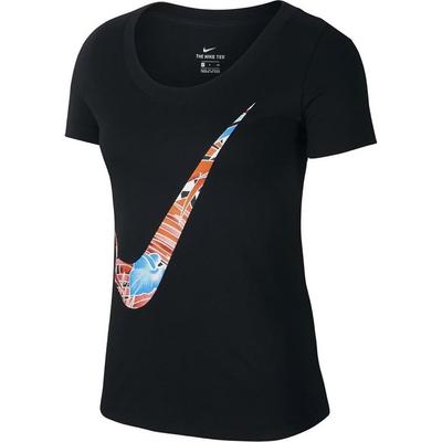 Rundhals Lässig Atmungsaktiv Kurzarm T-Shirt Damen Tops Schwarz CI4839-010