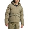 adidas Giacca a Vento Imbottita con Cappuccio e Logo Monocolore Uomo Capispalla Kaki IK3153