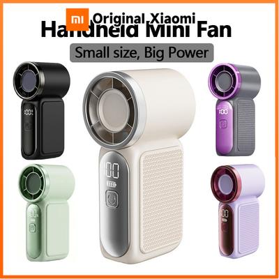 Xiaomi Hochgeschwindigkeits Handheld Mini-Ventilator Tragbarer Handheld 5 Geschwindigkeiten Einstellbar Typ C Wiederaufladbarer Ventilator Digitales Display Schreibtischventilator Outdoor