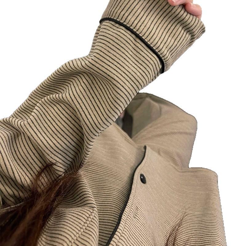 Velvet Striped Cardigan Pajama Set for Women - Autumn/Winter 2025 Collection