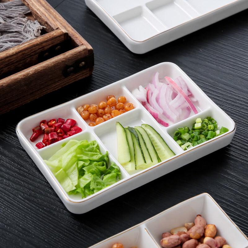 Elegant Ceramic Multi-Compartment Dipping Dish