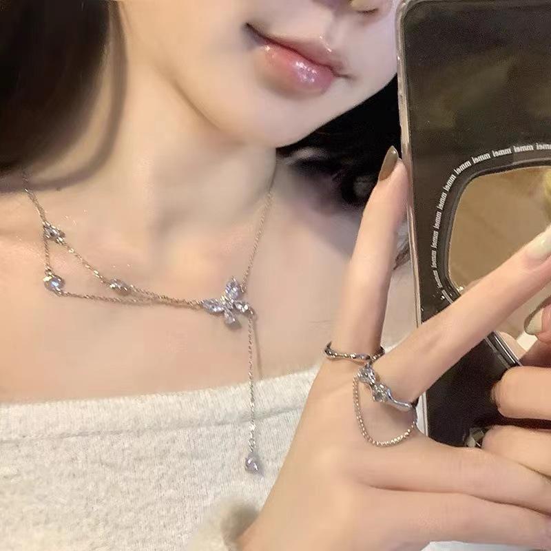 Heartbeat Butterfly Women s Luxury Clavicle Necklace - High-End Summer Design