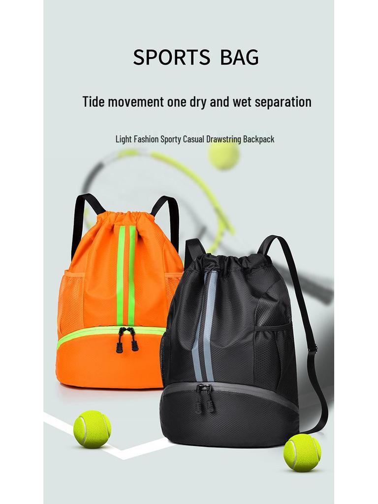 Durable Sports Backpack: Tennis/Basketball Bag with Shoe Compartment & Wet/Dry Separation