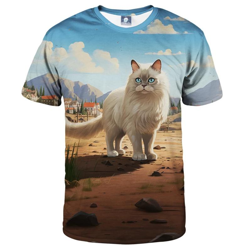 

Cute Cartoon Cat Pattern 3D Printed T-shirt for Summer Men, Animals, Pets, Short Sleeved Top, Street Style, Urban Fashion Clothing L