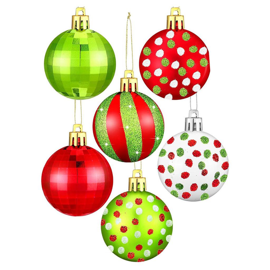 24pcs Xmas Ball Ornaments 2.0in Shatterproof Xmas Tree Balls Decoration Painting Hanging Ball for Ho