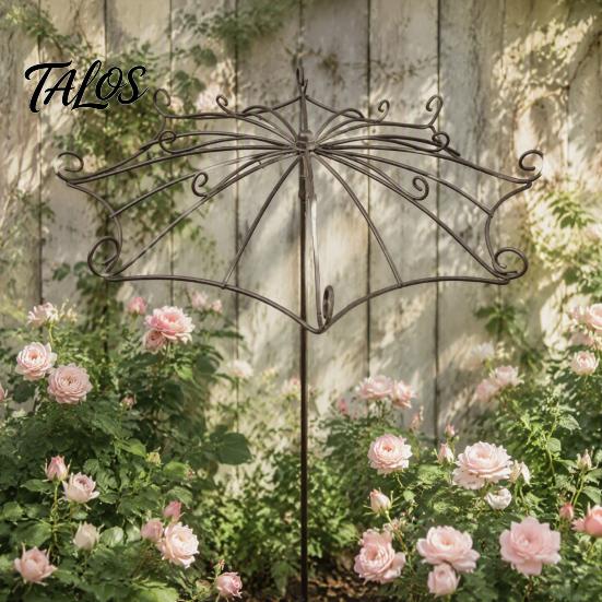 Natural Growth Support for Green Plants Vintage Umbrella Garden Trellis, Metal Climbing Plant Support, Shape Trellis Vines Roses Clematis, Patio