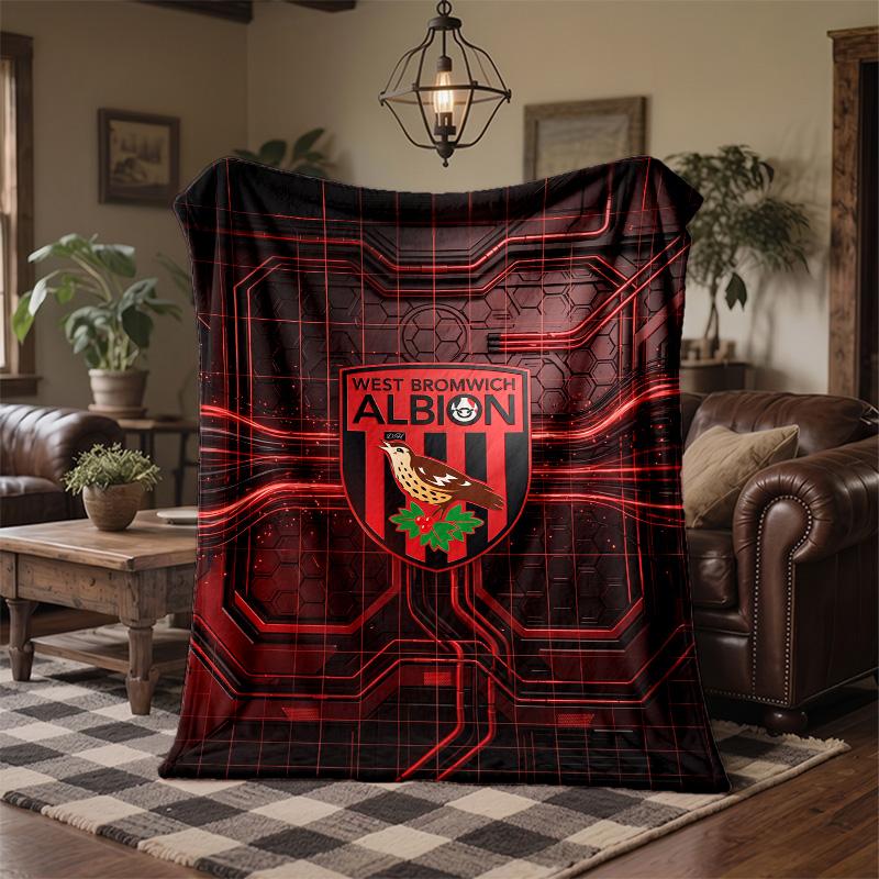 West Bromwich Albion Football Print Flannel Blanket Soft Warm Sofa Bed Throw Blanket For Home Office Bedroom