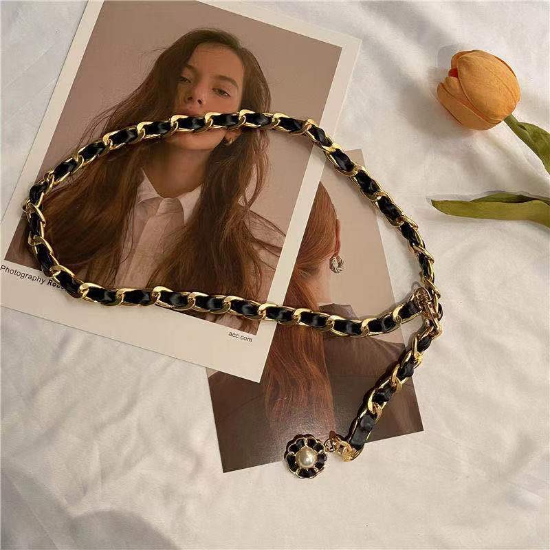 Retro Metal Chain Waist Chain Women's Skirt with Fashionable Decoration Chain Thin Belt Versatile Ins Trendy Waist Decoration