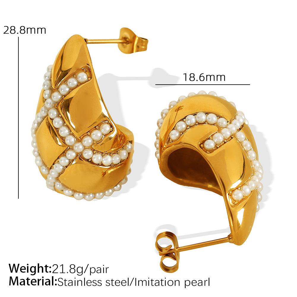 Design Hohl Wassertropfen Voll Diamant Ohrringe Ohrschmuck Titanstahl Vielseitige Ohrringe Damen Vielseitiger Schmuck