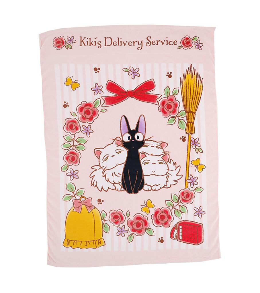 Marushin Towel Ghibli Delivery Service Character Nap 1065004100 Kids' Blanket, Kiki's Jiji, Cute, 100% Cotton, Girls' Blanket, Summer, Daycare,