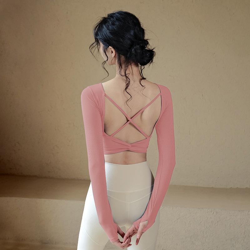 

Осінньо-зимові йога-топи з довгим рукавом та нагрудними вкладишами - Стильний, сексуальний та висококласний фітнес-одяг Medium