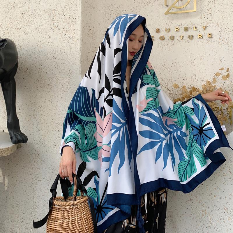 Ethnic Shawl Scarf Seaside Sunscreen Beach Silk Scarf Red Big Yarn Women'S Desert Travel Ladies Po Accessories Ladies