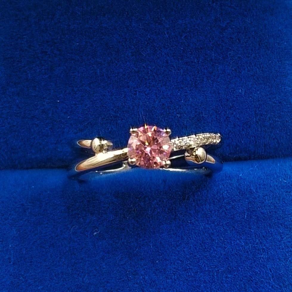 Imitation Multi-Color Flash Diamond Zircon Ring Women'S Light Luxury Niche Design Opening Adjustable Zircon Ring