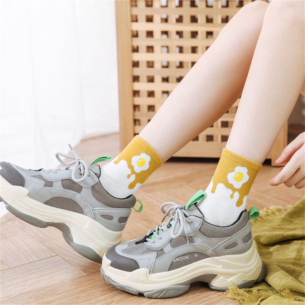 Korea Cute Cartoon Funny Donut Honey Coffee Pancake Long Sock Winter Sock Cotton Socks Casual