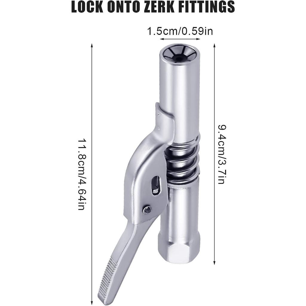 1x Kupplung für langlebige Fettpresse, Mundstückkupplung, Schnellverschluss-Armaturen, kompatibel mit Fettpresse, 1/8 Zoll NPT-Armaturen, Upgrade auf 12000 PSI
