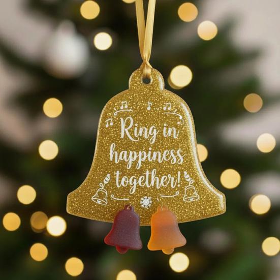 Friendship Christmas Ornaments Handmade Heart/Bell/Tree Shaped Sea Glass Ornament for Christmas Tree Friendship Keepsake for Best Friends