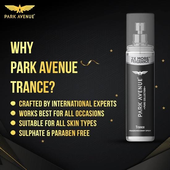 Park Avenue Pure Collection Trance Fragrance Body Spray for Men, 135ml