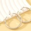 Women's Plain Hoop Clip On Earrings, Minimalist Non-Piercing Statement Earrings, European Style Sophisticated Versatile Jewelry