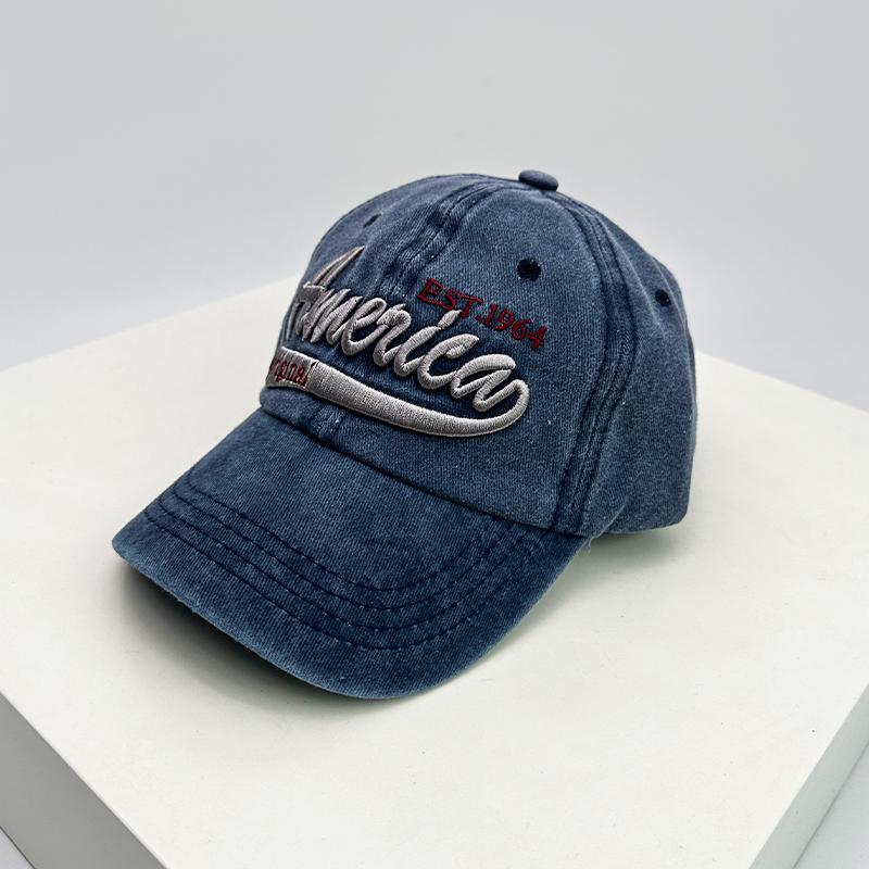 Personal Letter Embroidery Baseball Hats Breathable New Unisex Sunshade American Retro Peaked Caps Distress Versatile Street ins