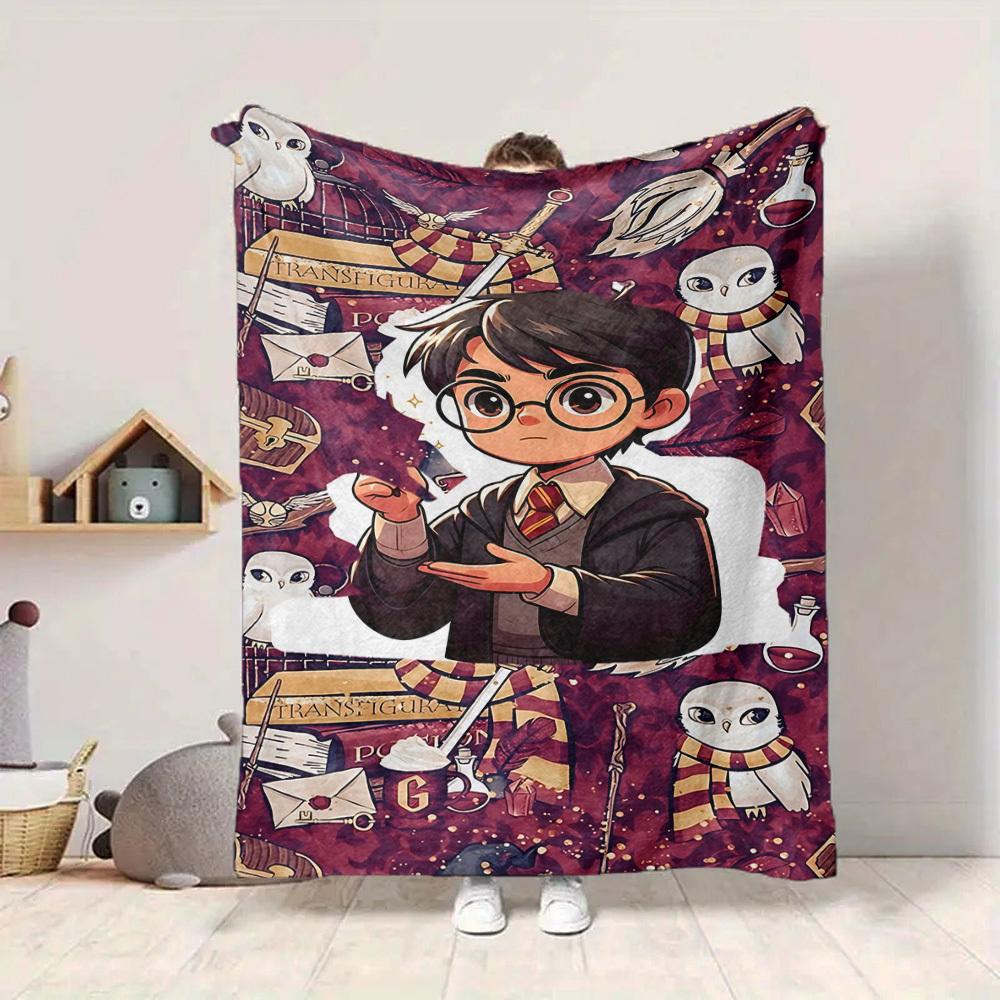1pc Harry Potter Blanket Lightweight Flannel Throw For Sofa, Bed, Travel, Livingroom, Office, Couch, Chair, And Bed