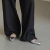 Krazing Pot Microfiber Mules Med Heels Office Lady European Design Fashion Summer Size 43 Size 42 Women Sandals