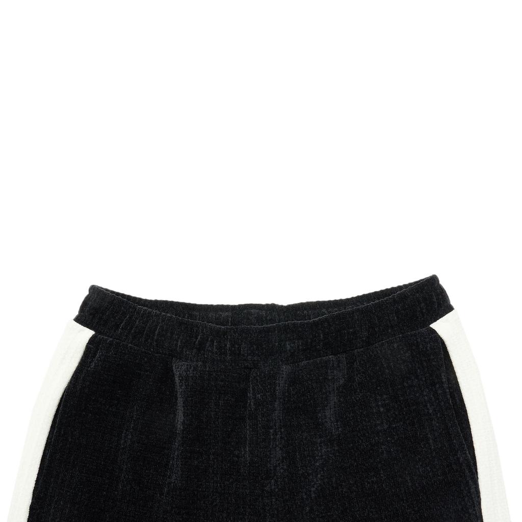 Li-Ning Sports Lifestyle Series Color Block Flared Slim Fit Knitted Sports Pants Women Bottoms Black Cream AKLU036-2