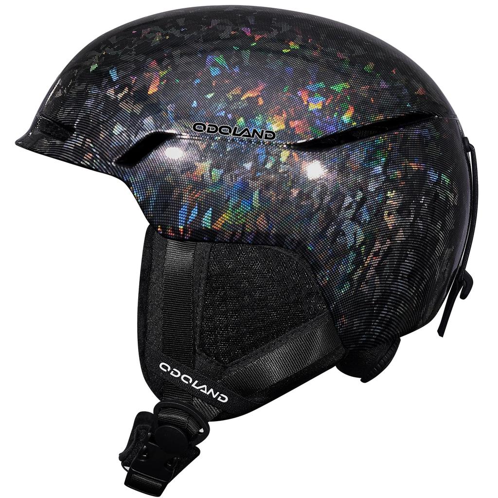 Odoland Ski Helmet Shining Snowboard Helmet Dial Size Adjustment Comes with Goggle Fixing Band EPS Shockproof Standard Omnidirectional Ventilation