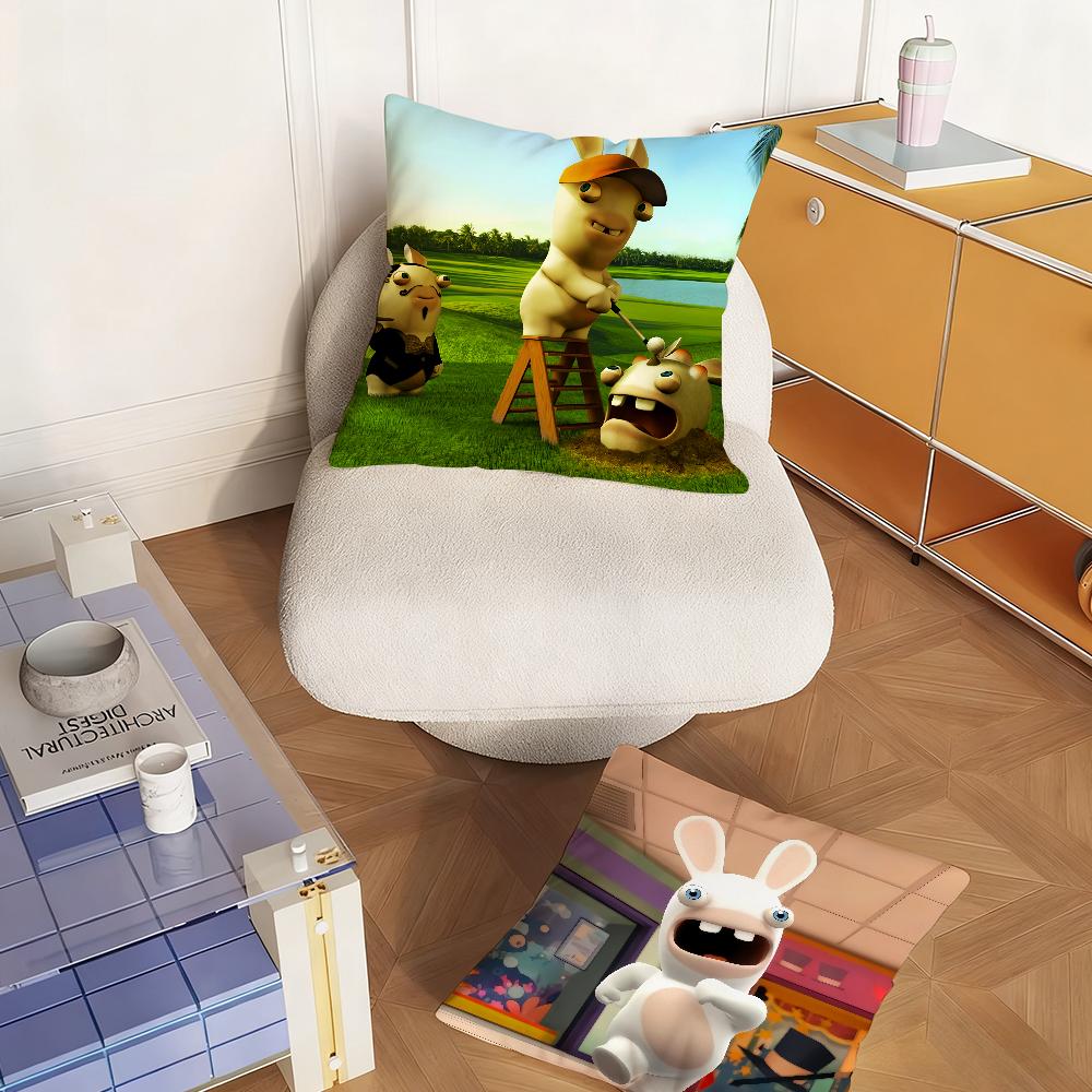 Fun Game RRaving RRabbids Cute Pillow Case Bedroom Sofa Living Room Backrest Decoration Square Cushion Nap Time