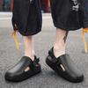 Fashion Shoes Men Summer Thick Bottom Casual Men's Beach Sandals Lightweight Hollow Out Breathable Baotou Slippers Couple Casual Shoes