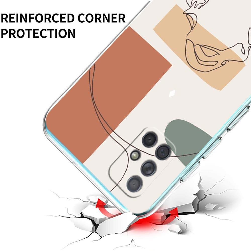 Phone Case for Samsung Galaxy A13 A51 A71 A21S A12 A31 A52 A41 A23 A53 A73 A32 5G A03S Cover Couples Flower One Line Wall Art