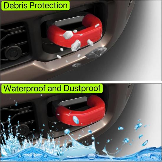 Tow Hook Covers Fits For -2025 RAM 2500/3500,Tow Hitch Cover Car Tow Hooks Compatible With Dodge RAM 2500 And RAM 3500 Accessories -2025 (Red)