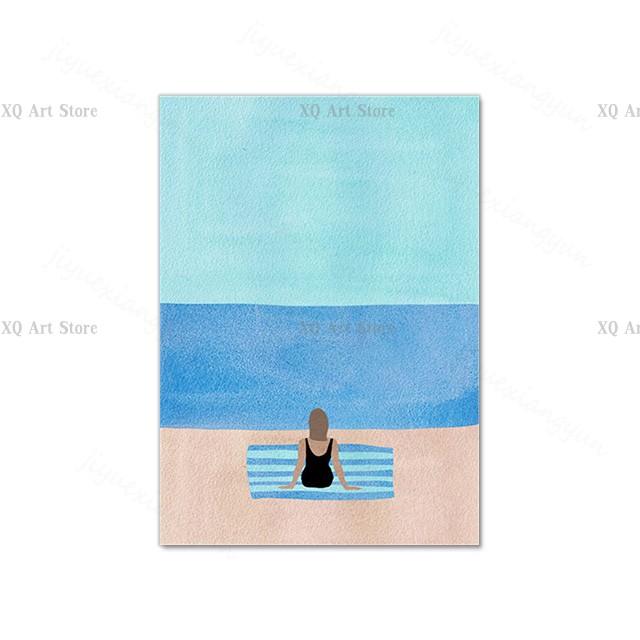 Nordic Poster Pool Party Swim Diving Bathtub Coffee Girl Abstract Wall Art Print Canvas Painting Decor Pictures Living Room Home