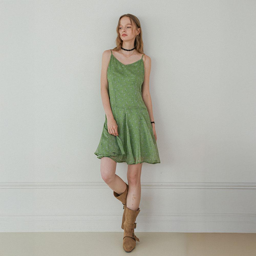 Deondeulob Dd_Green Floral Flare Cami Dress